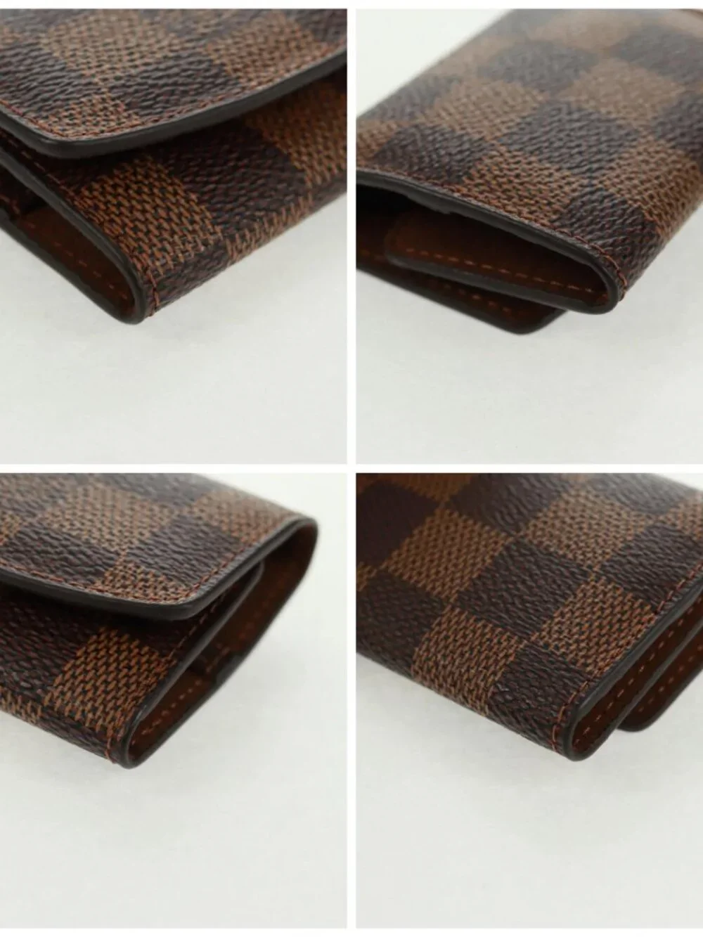 LOUIS VUITTON Damier Ebene Buton De Manchette Fleur Case